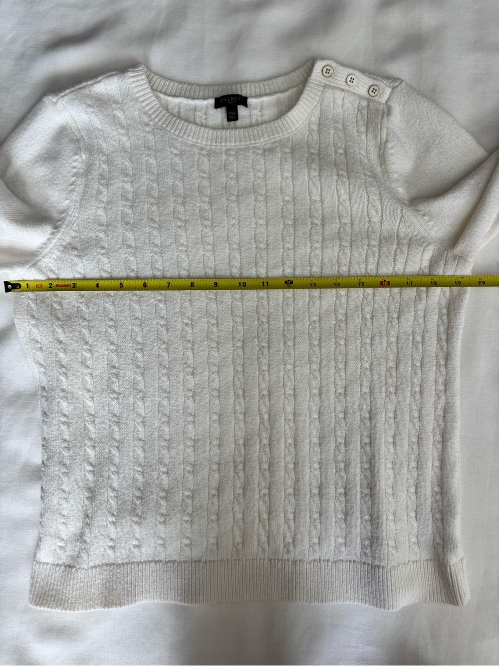 Talbots Petite Cable Knit Sweater | Women's XLP | Ivory | Classic Preppy - Picture 5 of 5